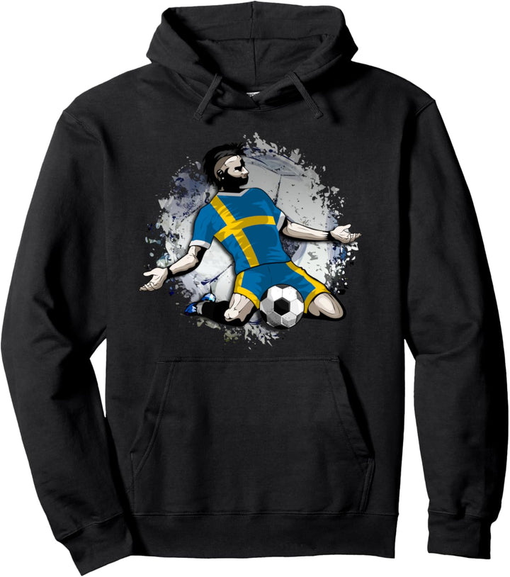 Schweden Fussball Schwedische Nationalflagge Football Lovers Pullover Hoodie