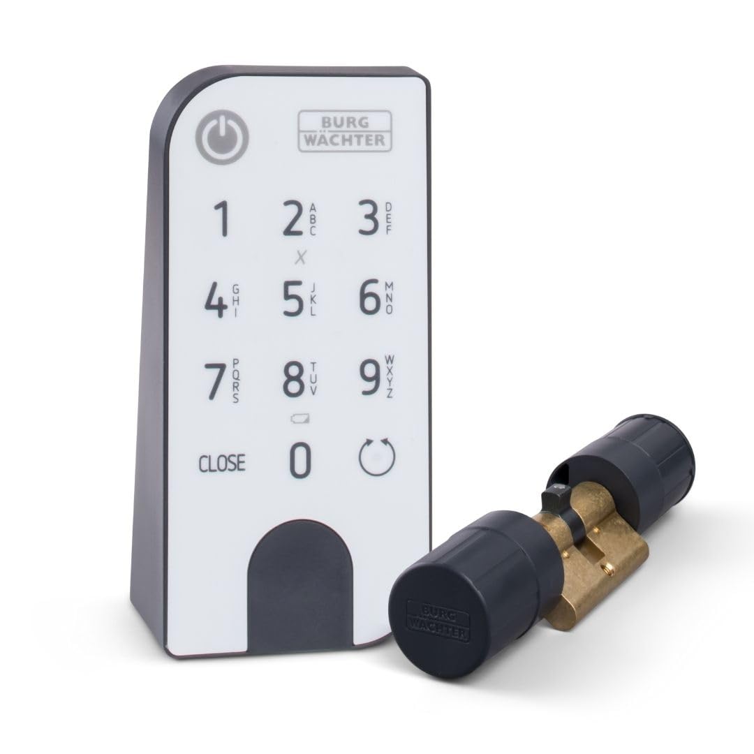 BURG-WÄCHTER Elektronisches Türschloss secuENTRY für Haustüren, Bedienung mit Zahlencode, App oder F