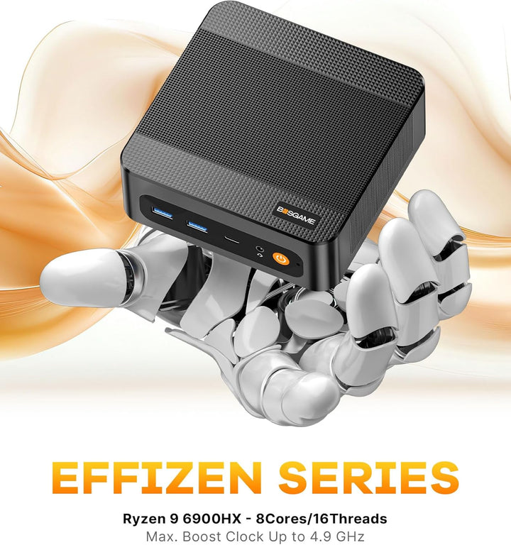 BOSGAME P6 Mini PC Windows 11 Pro für Home Office & Gaming, AMD Ryzen 9 6900HX (bis 4,9GHz), 24GB LP