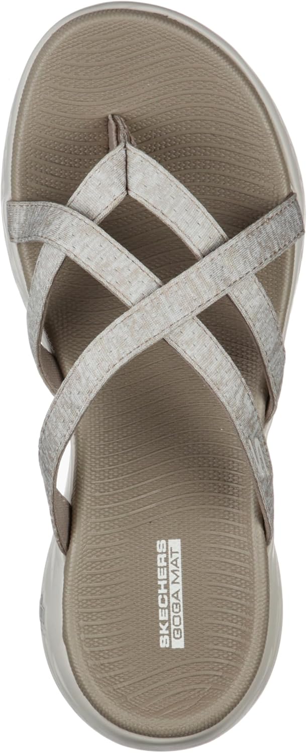Skechers Damen ON-The-GO 600 Dainty Sandale 35 EU Taupe Textile, 35 EU Taupe Textile