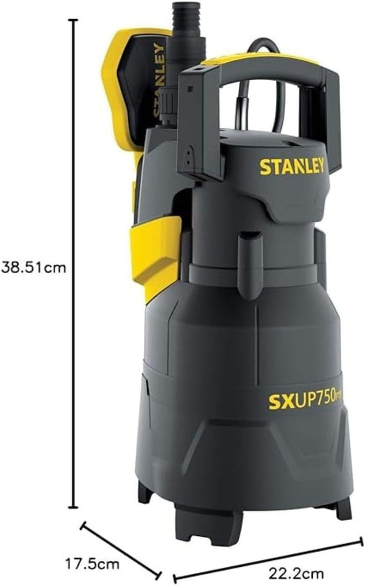 Stanley Tauchpumpe SXUP750PTE für Klar- und Schmutzwasser (750 W,max. Förderleistung 13.500 l/h, max