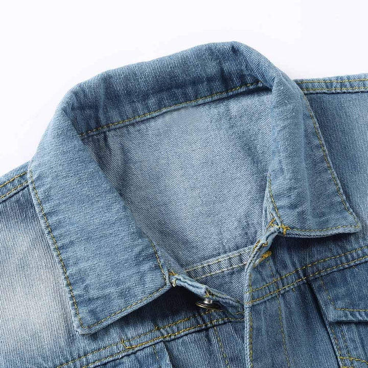YOUTHUP Weste Herren Denim Weste Casual Zerrissen Jeansweste Outdoor Vintage Freizeitweste Ärmellose