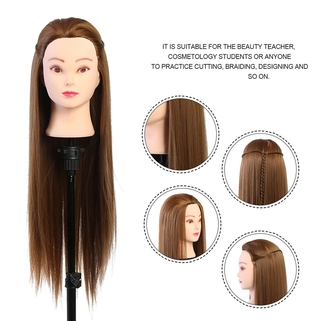 Hairart Seidiges Echthaar-Puppe, 28 X 19 X 16 Cm, Make-up-Schaufensterpuppe, Friseur-Training, Kosme