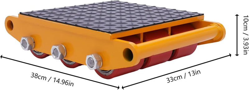 15T Panzerrollen,Schwerlast-Transportrollen aus Kohlenstoffstahl, Industrieroller mit 9 PU-Richtungs