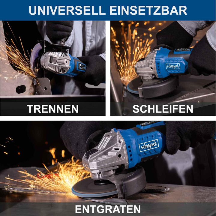 Scheppach Akku Winkelschleifer BC-AG125-X | SchleifscheibenØ 125mm | Drehzahl 2500‒10000 min-1 in 6