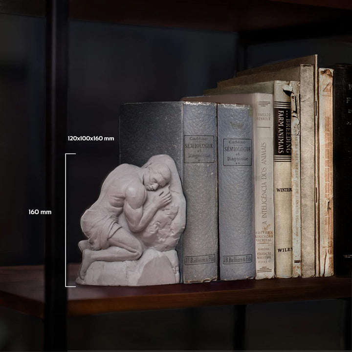 concrette Buchstütze Sisyphus aus architektonischem Beton - Stütze für Bücherregal Buchhalter Buchst