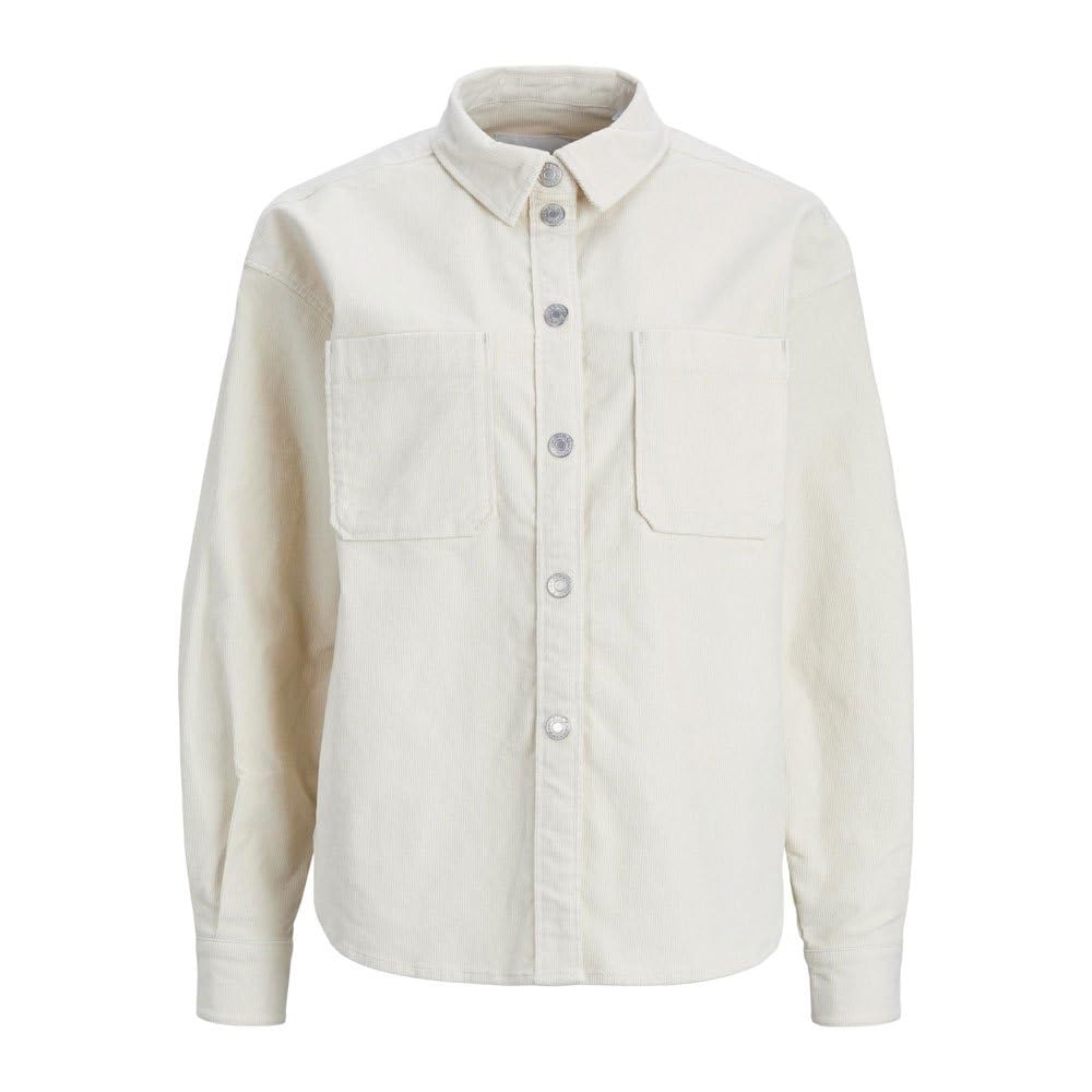 JACK & JONES Damen Jxgelly New RLX Cord Overshirt Sn Jacke L Bone White, L Bone White