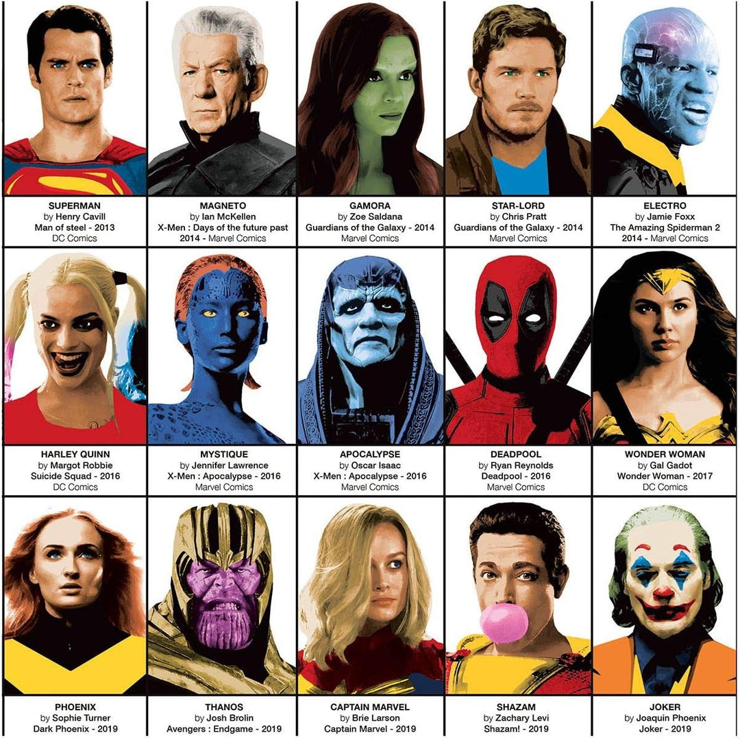Wall Editions Art-Poster - Marvel and DC Superhero Movies - Olivier Bourdereau