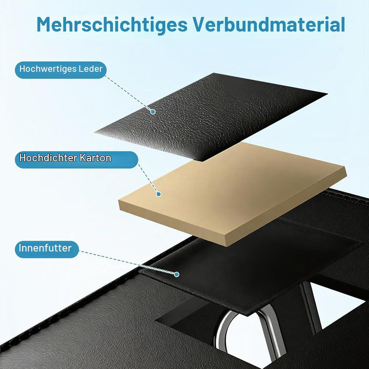 Kofferraum Organizer, Faltbar Auto Organizer mit Metallgriffen, Leder Kofferraumtasche mit Abnehmbar