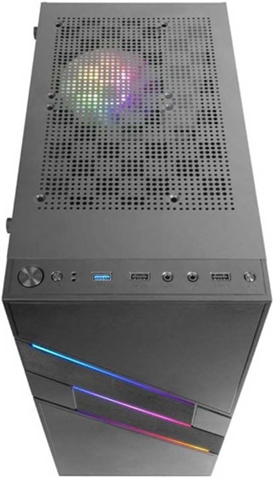Mars Gaming MC-U3 Schwarz, PC ATX XL Gehäuse, Front Triple ARGB, 12cm Lüfter, Gehärtetes Glasfenster