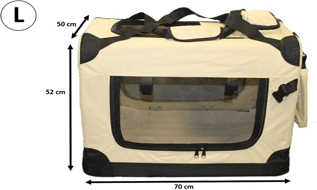 walexo Faltbare Hundebox Hundetransportbox Katzentransportbox Katzenbox (BEIGE, L) BEIGE L, BEIGE L