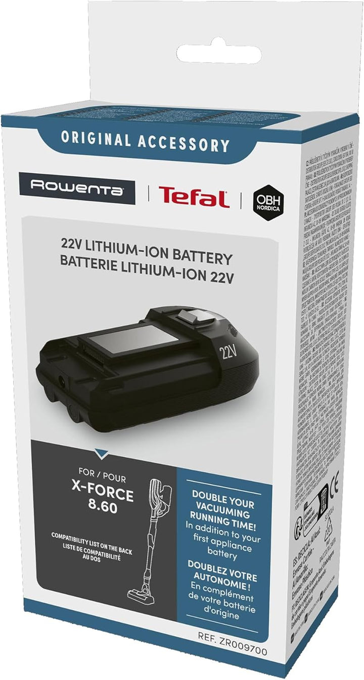 Rowenta ZR009700 X-Force 8.60 Lithium-Ionen-Akku | 22 Volt | 35 Minuten längere Saugerfahrung | komp