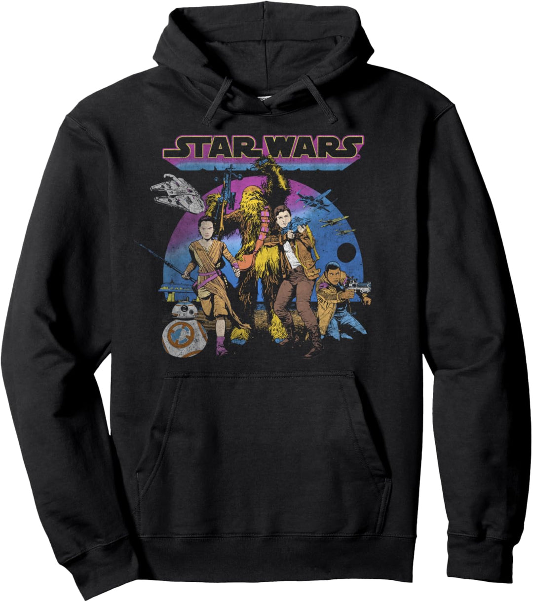 Star Wars Jyn Erso, Han Solo, Chewbacca, Retro Color Pullover Hoodie