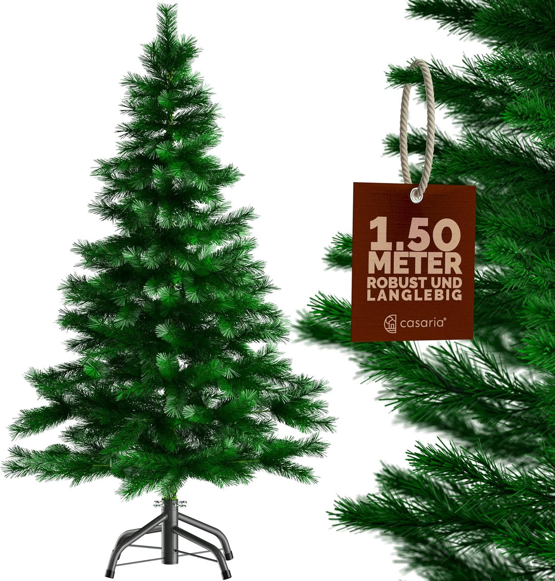 CASARIA® Weihnachtsbaum künstlich 150cm dichte Spitzen schneller Aufbau Metallständer naturgetreu sc