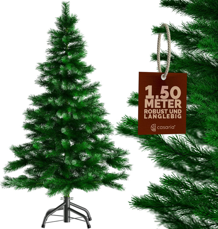 CASARIA® Weihnachtsbaum künstlich 150cm dichte Spitzen schneller Aufbau Metallständer naturgetreu sc