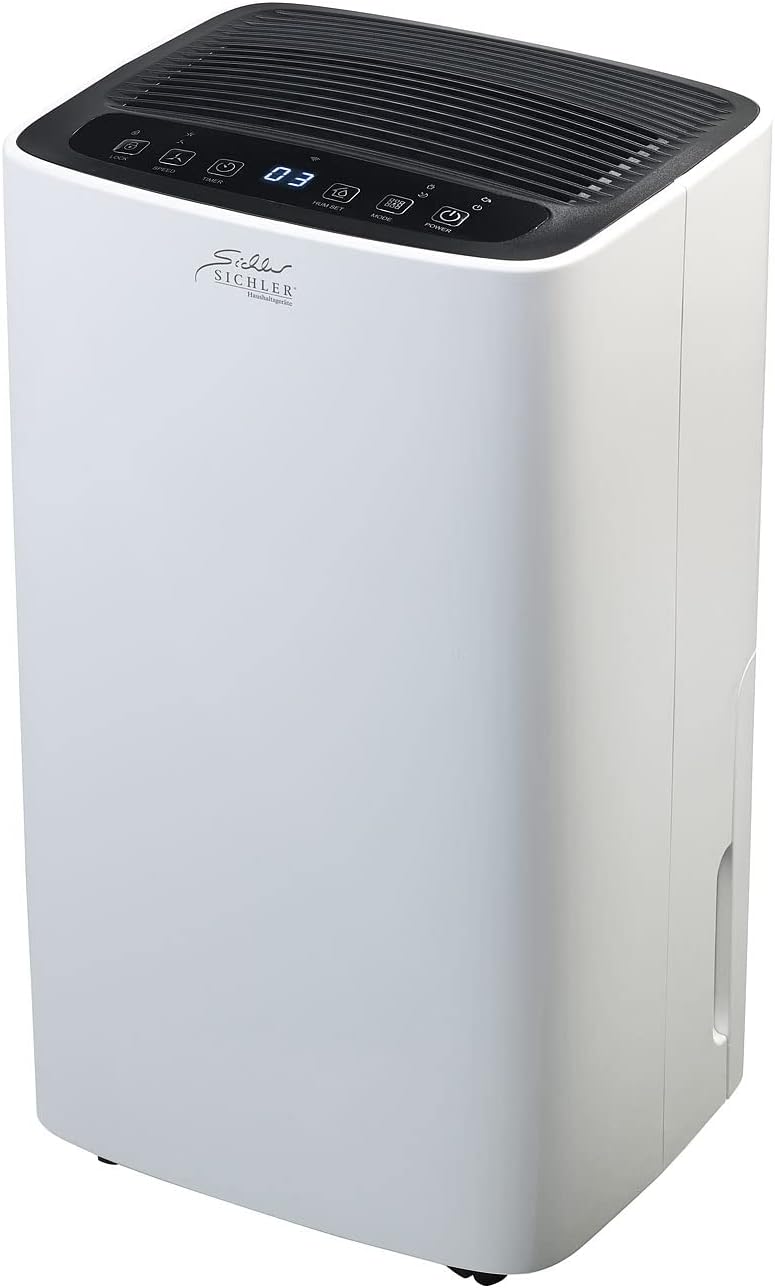 Sichler Haushaltsgeräte Lufttrockner: Smarter WLAN-Luftentfeuchter mit Timer und App, 12 Liter/Tag (