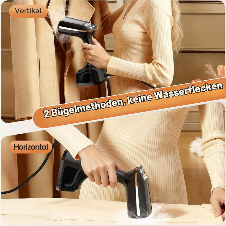 Steamer Dampfglätter Reise,Entfernung von Falten und Gerüchen,abnehmbarer 300ml Wassertank und LED-B