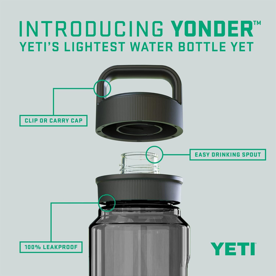 YETI Yonder Wasserflasche mit Yonder Chug Deckel, 1 l, Anthrazit 1 l Dunkelgrau, 1 l Dunkelgrau