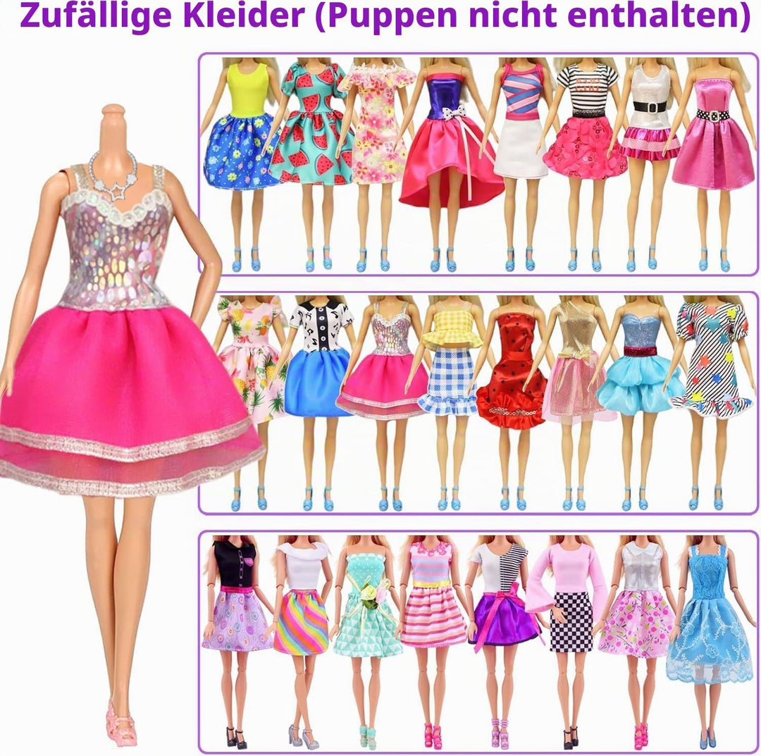 83 Teile Puppenkleidung Puppenzubehör Kleiderschrank für 11,5 Zoll Puppe Dress Up Set mit Koffer, Kl