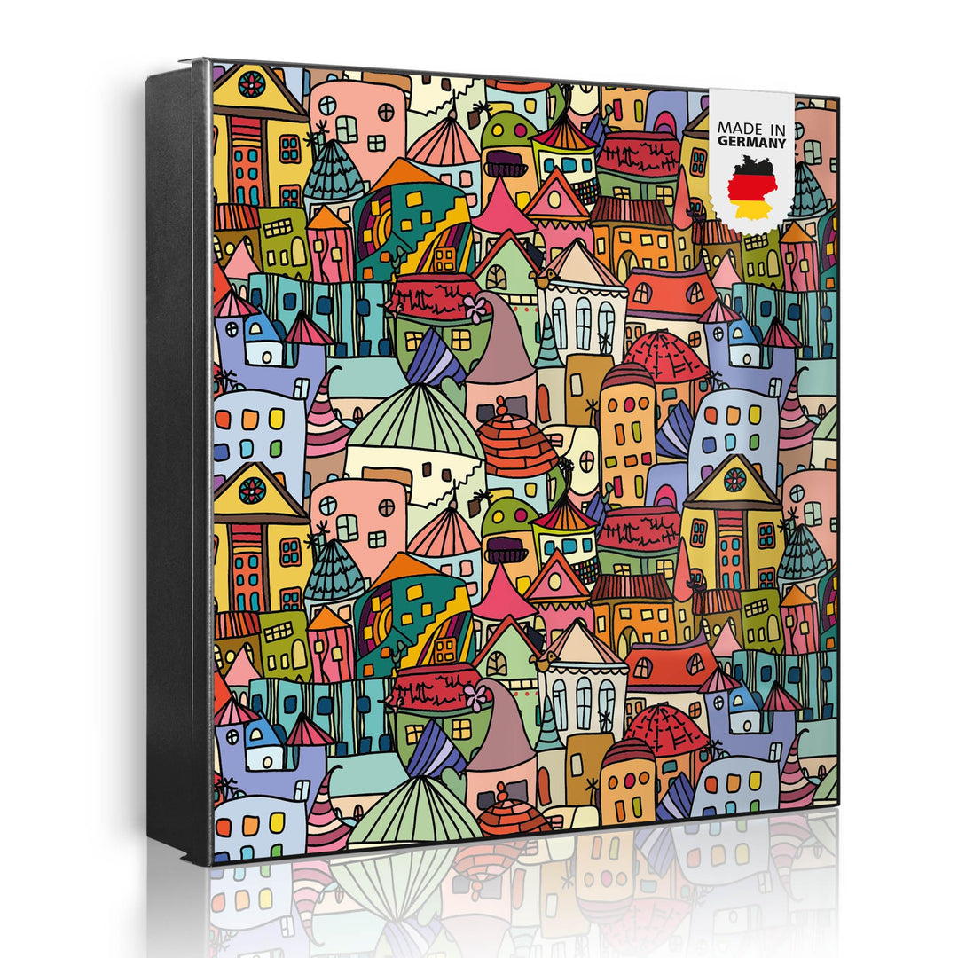 banjado Grosser Schlüsselkasten Metall - Schlüsselbox 30x30cm mit 32 Haken - Schlüsselkasten modern