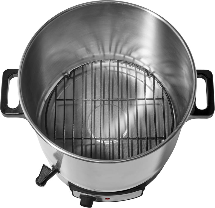 Tarrington House Mehrzweck Einkocher PB27S, 46 x 41 x 48 cm, mit Ablaufhahn, 1800 W, 20 L, silber/sc