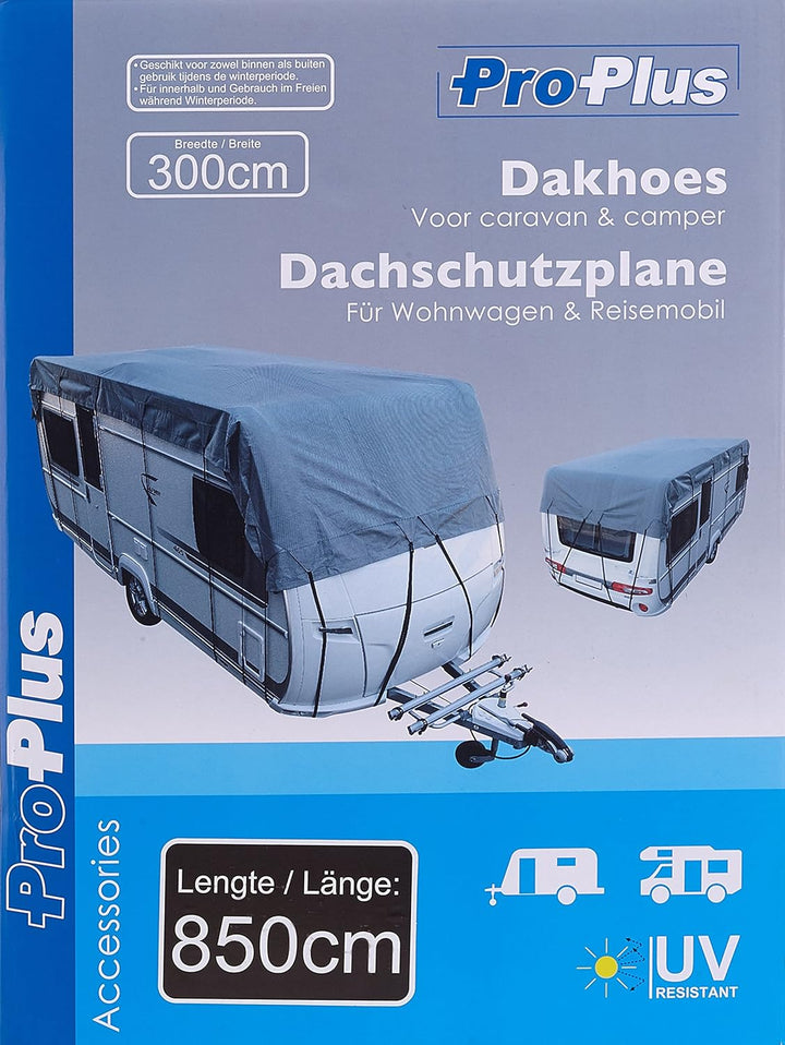 ProPlus 610279 Wohnwagen und Reisemobil Dachschutzplane, grau, 8,5 x 3