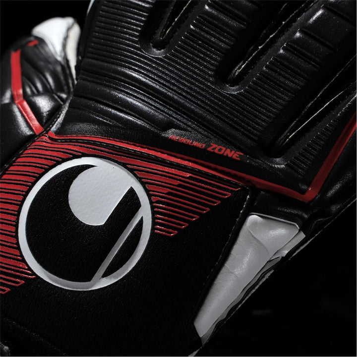 uhlsport Unisex Jugend Powerline Supersoft Fussball Torwarthandschuhe 7 schwarz/rot/weiss, 7 schwarz