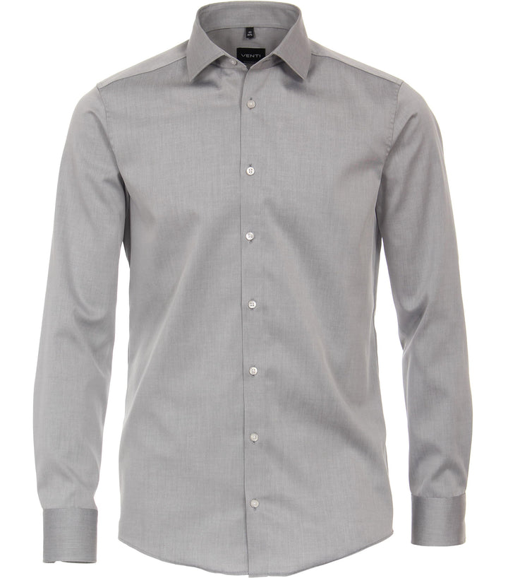 Venti Herren Twill Hemd unifarben extra Langer Arm 72cm Modern Fit 39 Grau, 39 Grau