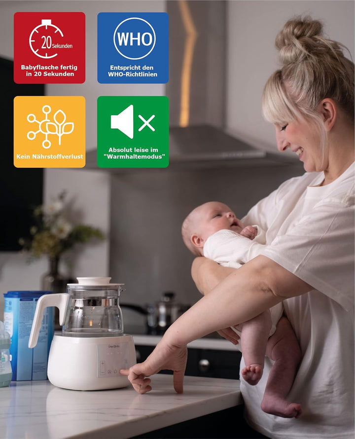 ÜneeQbaby - mit Nachtlicht, Babynahrung Wasserkocher für Milchfutter,