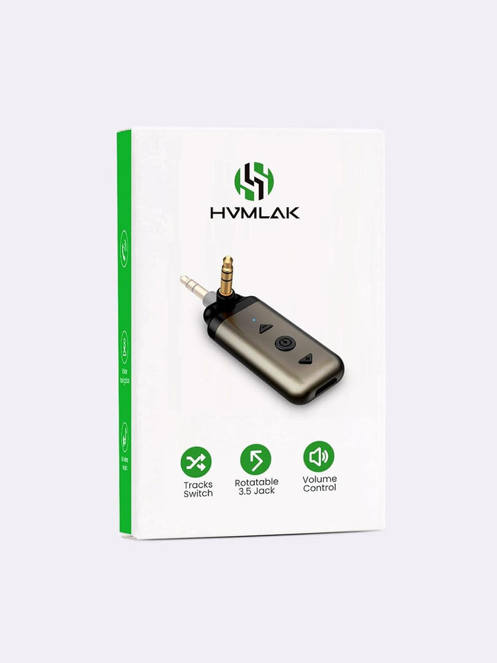 HVMLAK Air88 Aux Bluetooth 5.3 Adapter Auto, Empfänger mit Rotierbarem 3.5 Klinke, für Home Stereo,