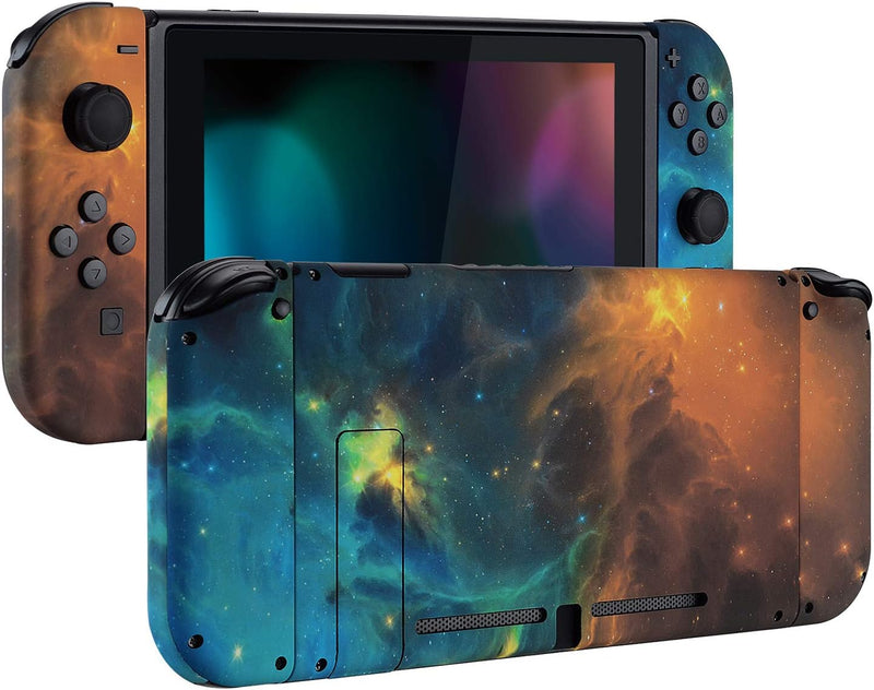 eXtremeRate Hülle Case für Nintendo Switch Joycon/Konsole, Rückgehäuse&Kickstand für Switch Console,