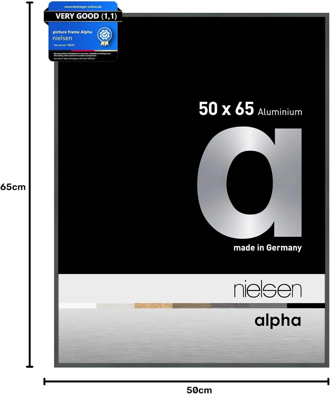 nielsen Aluminium Bilderrahmen Alpha, 50x65 cm, Platin Platin 50 x 65 cm, Platin 50 x 65 cm