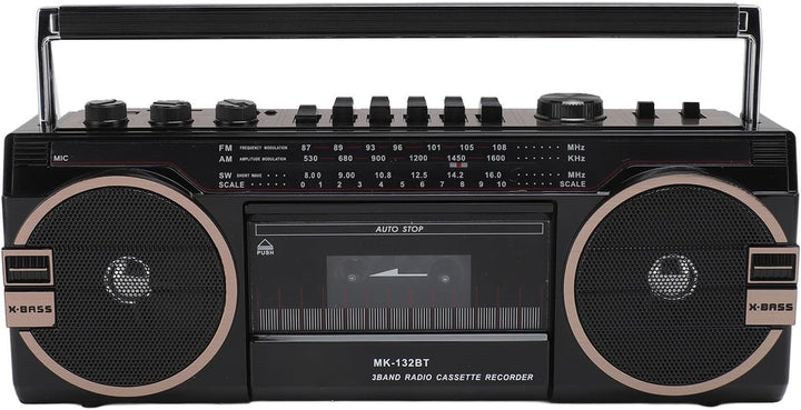 Kassetten Boombox, Retro Blueooth Boombox mit USB, SD und 3,5 Mm AUX Eingang, AM FM SW Kassettenspie
