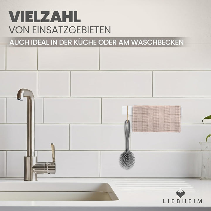 Handtuchhalterung Ohne Bohren - Handtuchhalter Wand - Handtuch Aufbewahrung Weiss - Handtuchstange B