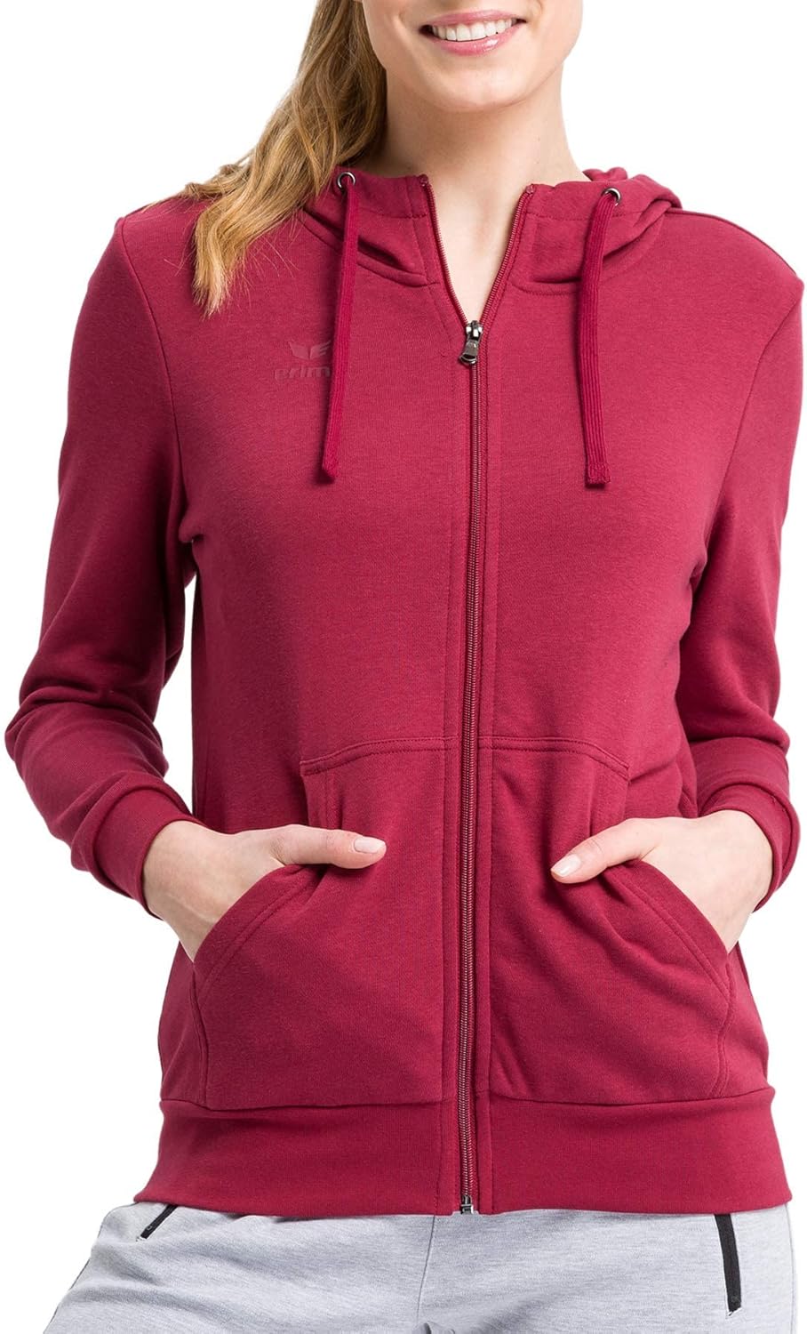 Erima Damen Basic Kapuzensweat Jacke 34 Bordeaux, 34 Bordeaux