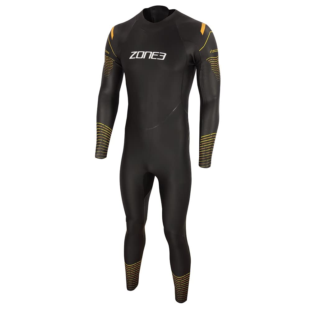 Zone3 Herren Thermal Aspect Neoprenanzug Brustschwimmen - Schwarz Orange Gelb - Thermal Warm Heat La