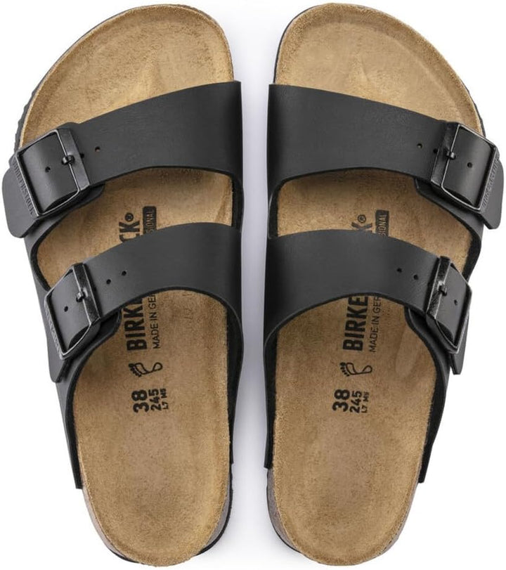 BIRKENSTOCK Arizona Birko-Flor, Unisex-Erwachsene Pantoletten 35 EU Schwarz, 35 EU Schwarz