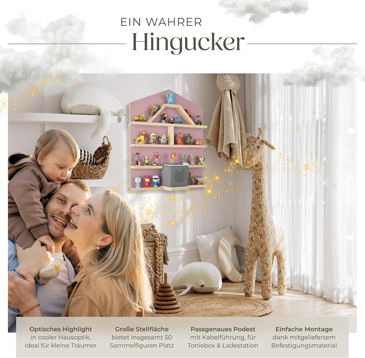 tectake® Holz Regal mit Magnetstreifen für Wand Montage, Wandregal für&