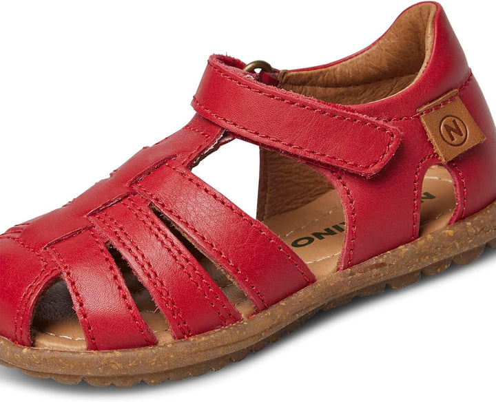Naturino Halb geschlossene Sandalen aus Leder, Dunkelrot