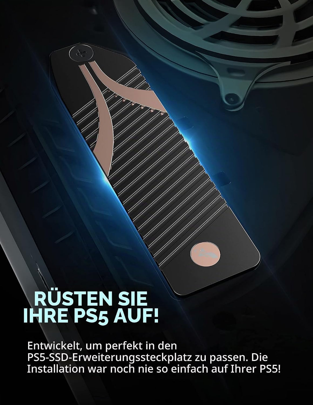 SABRENT PS5 M.2 Kühler, Aluminium SSD NVMe Kühlkörper, m.2 Heatsink mit Wärmeleitpad speziell Design