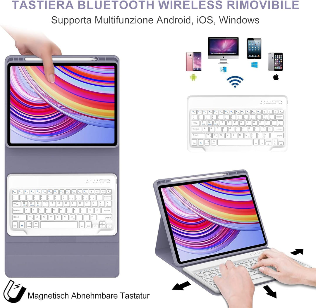 IVEOPPE Tastatur für Redmi Pad Pro 12.1, Hülle Tastatur für Redmi Pad Pro 2024, Bluetooth Magnetisch