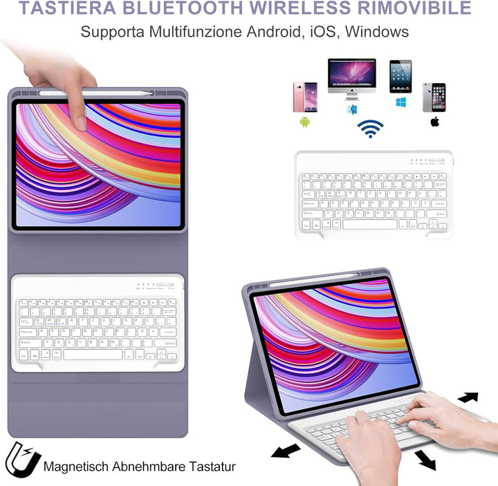 IVEOPPE Tastatur für Redmi Pad Pro 12.1, Hülle Tastatur für Redmi Pad Pro 2024, Bluetooth Magnetisch