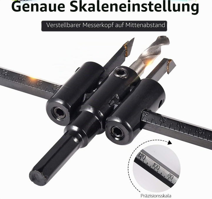 kreisschneider Verstellbar [Durchmesser: 30mm - 200mm], Verstellbar von 1 Zoll bis 5 Zoll Lochsägen