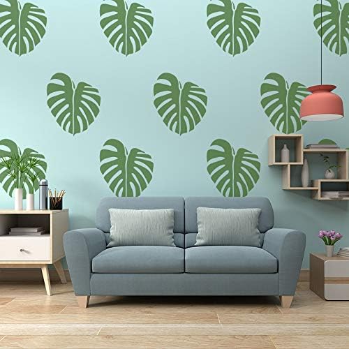 Wiederverwendbare Wandschablone aus Kunststoff // Tropisch - Monstera - Palmblatts // Muster Schablo