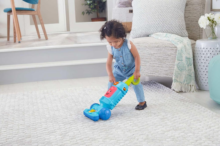 Fisher-Price Laugh & Learn Light-Up Learning Vacuum, Baby and Toddler Push Toy, Multicolour, Ages 12