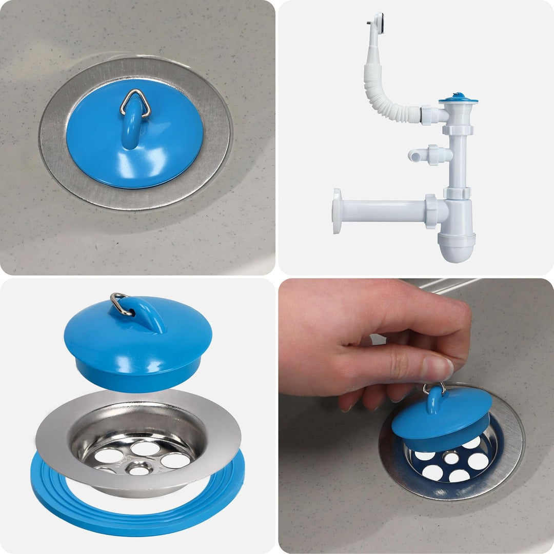 gospo Ausgussbecken mit Siphon, 46 x 37 x 20 cm, Waschbecken aus Kunststoff, Waschtrog für Garage, K