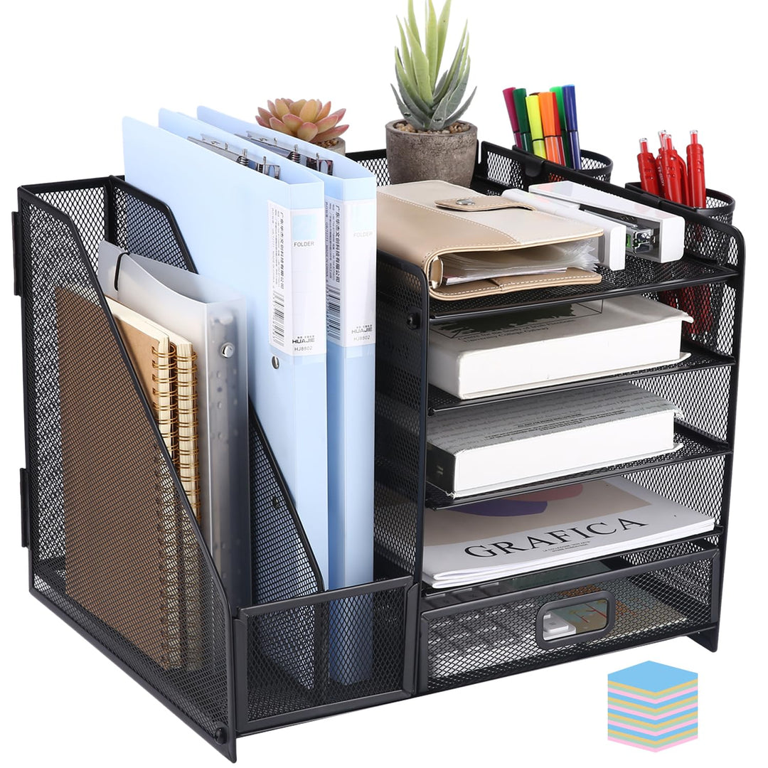 5-stöckiger Mesh-Schreibtisch-Organizer mit Schublade,multifunktionaler Schreibtisch-Organizer und Z