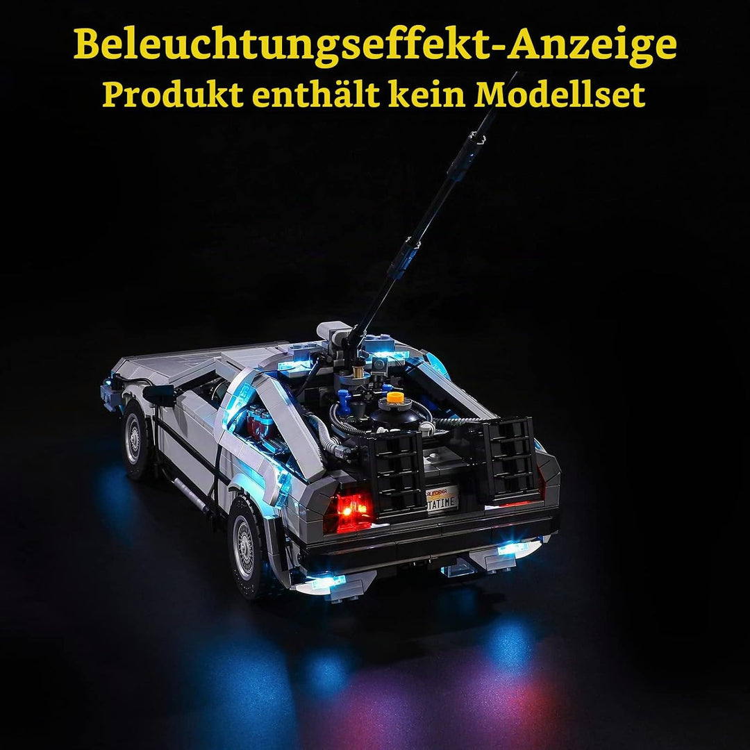 GEAMENT LED Licht-Set Kompatibel mit Lego Back to The Future - Beleuchtungsset für Creator 10300 Bau
