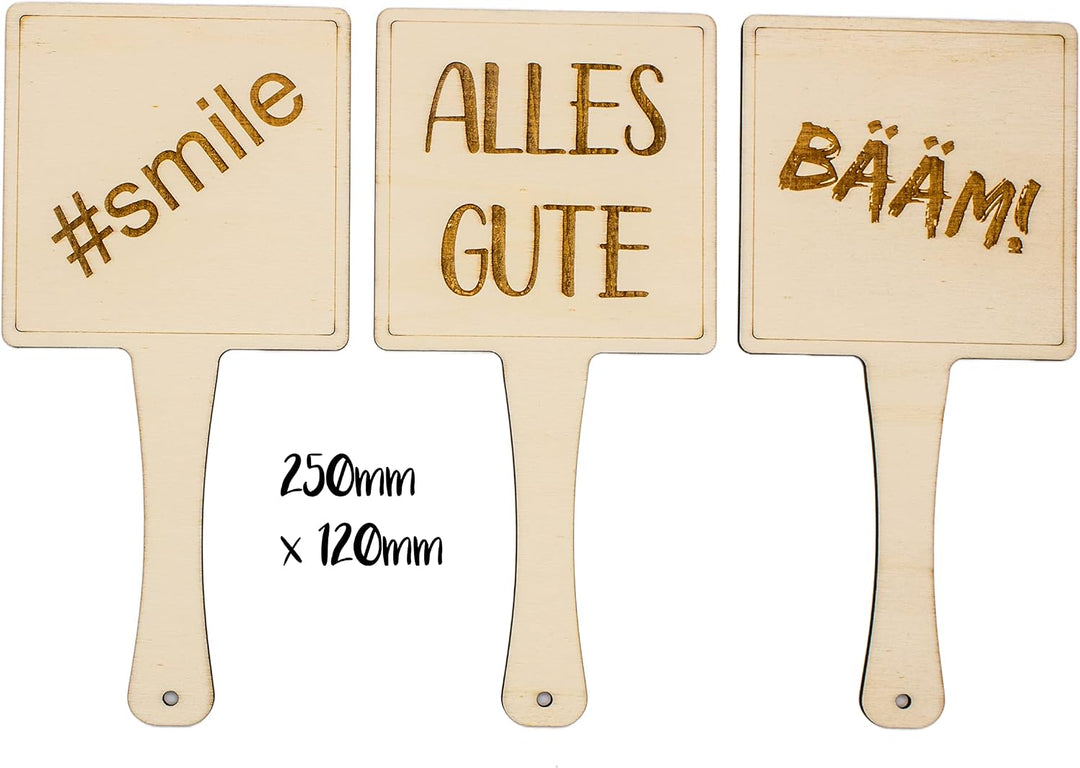 herz-wuid Fotobox Accessoires Schilder Set - 9Stk Holzschilder Requisiten Hochzeit Geburtstag Party