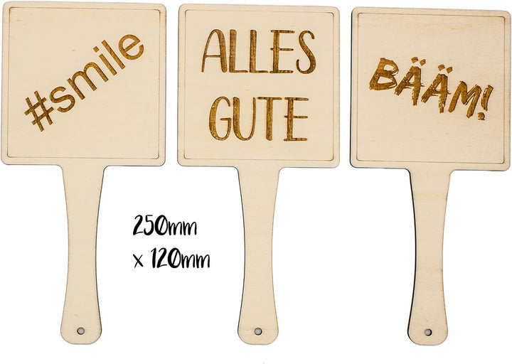 herz-wuid Fotobox Accessoires Schilder Set - 9Stk Holzschilder Requisiten Hochzeit Geburtstag Party